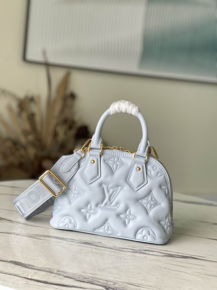 Louis Vuitton Alma BB Bleu Glacier Quilted embroidered smooth calf leather – LB080