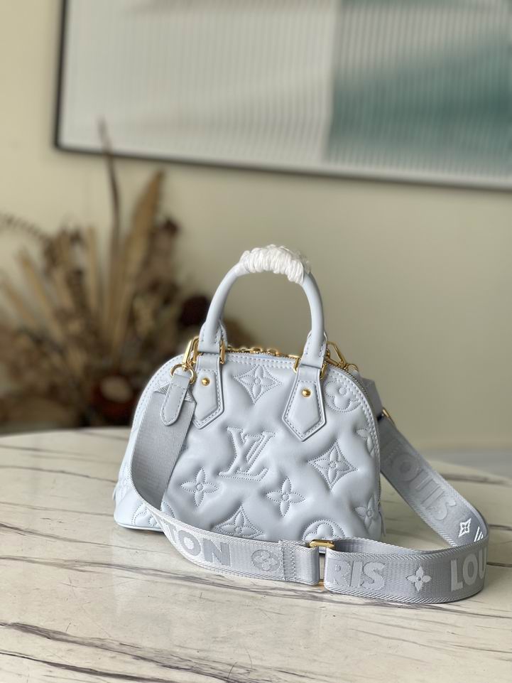 Louis Vuitton Alma BB Bleu Glacier Quilted embroidered smooth calf leather – LB080