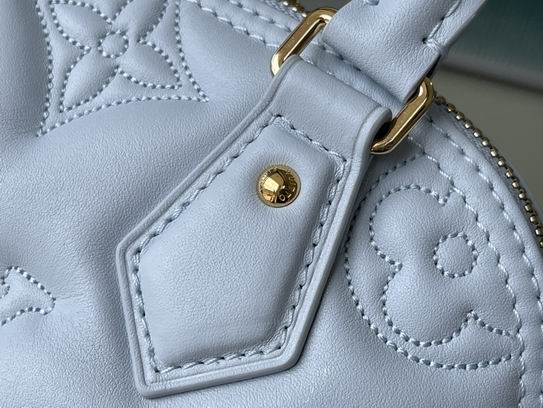 Louis Vuitton Alma BB Bleu Glacier Quilted embroidered smooth calf leather – LB080