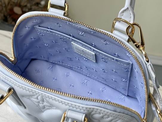 Louis Vuitton Alma BB Bleu Glacier Quilted embroidered smooth calf leather – LB080