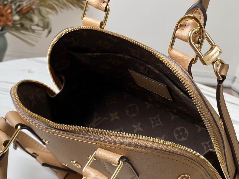 Louis Vuitton Alma BB Calfskin Metal Monogram Camel Brown – LB093