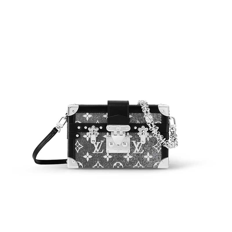 Louis Vuitton Petite Malle Gray Denim textile jacquard – LB101