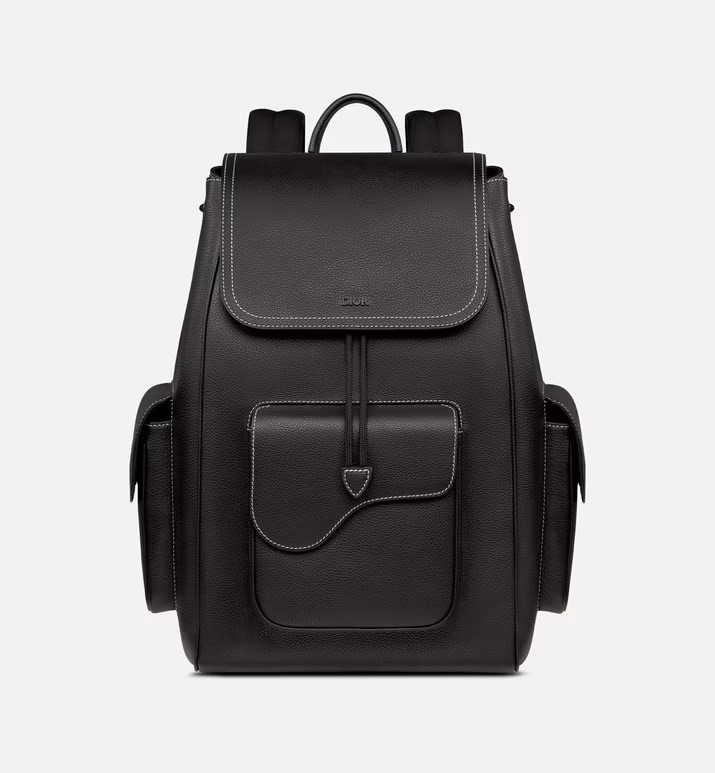 Saddle Backpack Black Grained Calfskin – DB090