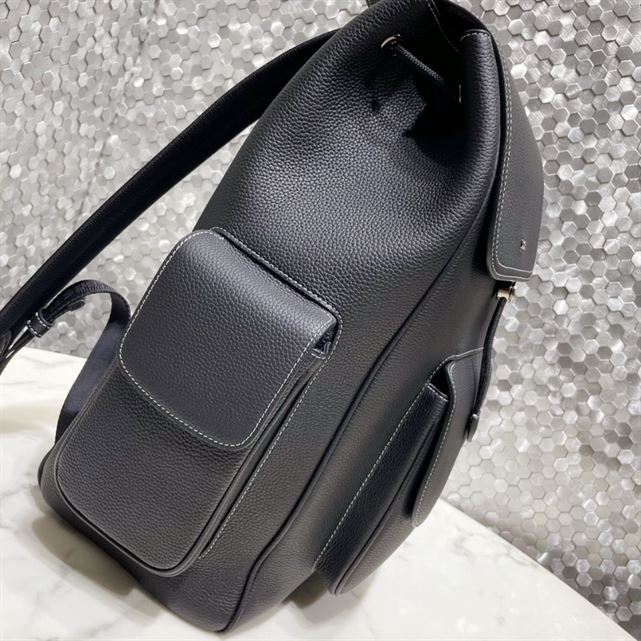 Saddle Backpack Black Grained Calfskin – DB090