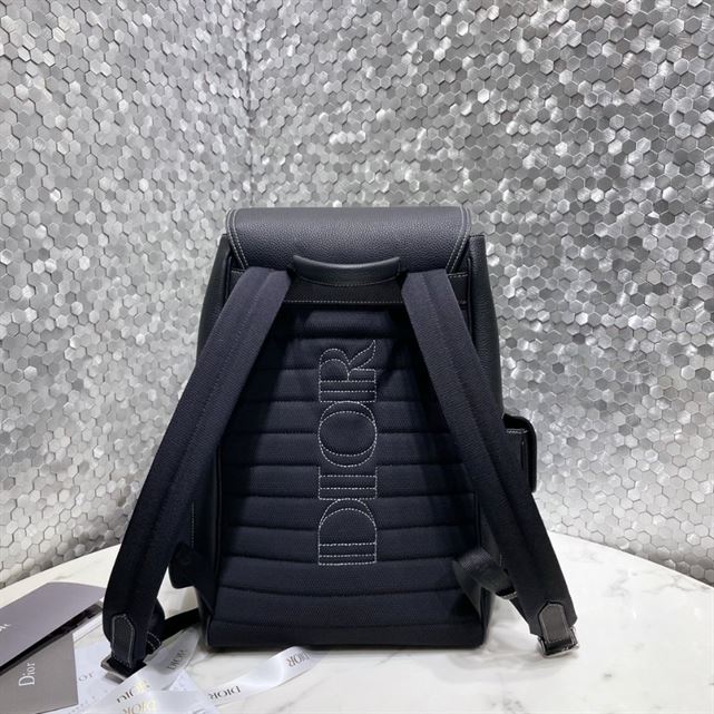 Saddle Backpack Black Grained Calfskin – DB090