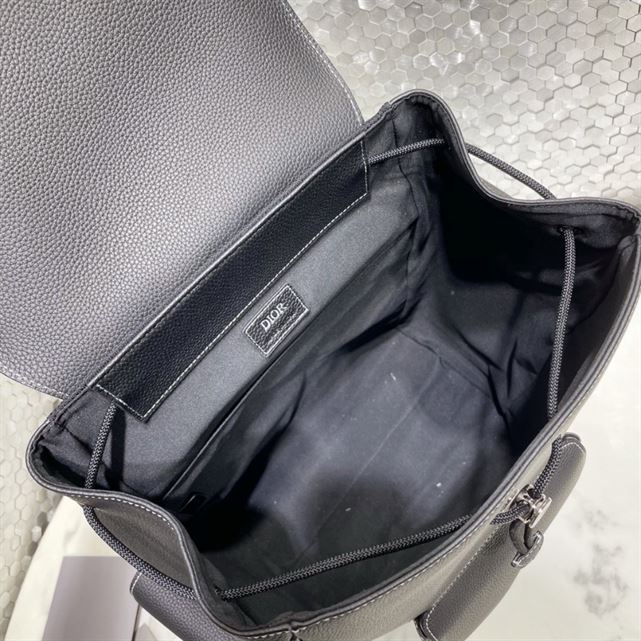 Saddle Backpack Black Grained Calfskin – DB090