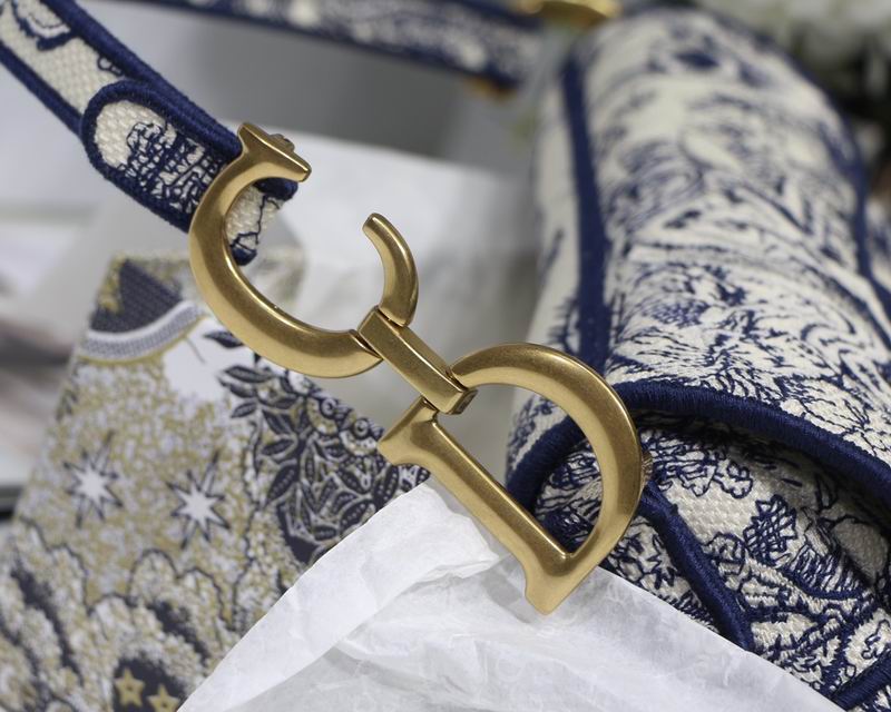 Saddle Bag Blue Toile de Jouy Embroidery – DB074