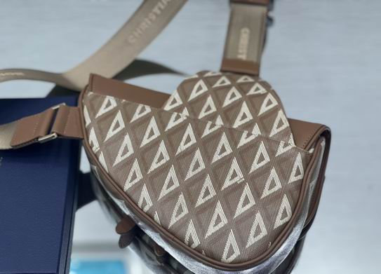 Saddle Bag Coffee CD Diamond Canvas and Smooth Calfskin- DB082