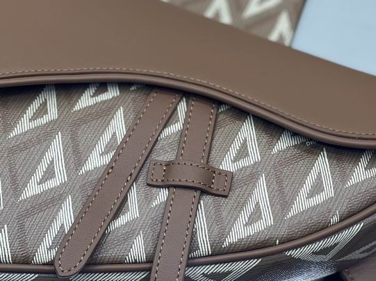Saddle Bag Coffee CD Diamond Canvas and Smooth Calfskin- DB082