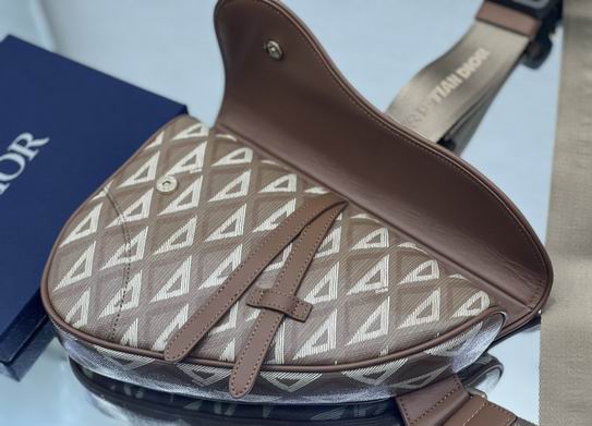 Saddle Bag Coffee CD Diamond Canvas and Smooth Calfskin- DB082