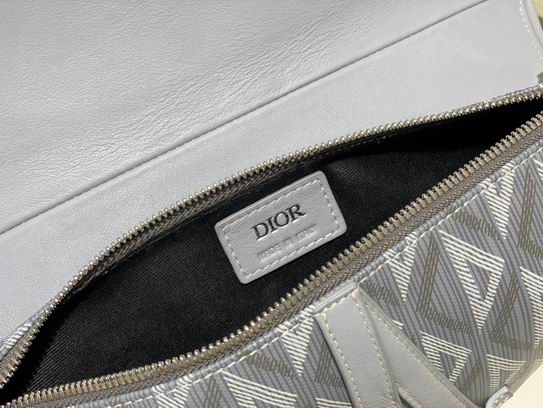 Saddle Bag Dior Gray CD Diamond Canvas and Smooth Calfskin – DB083