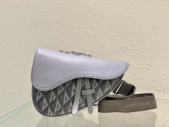 Saddle Bag Dior Gray CD Diamond Canvas and Smooth Calfskin – DB083