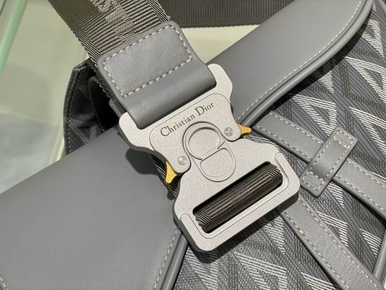 Saddle Bag Dior Gray CD Diamond Canvas and Smooth Calfskin – DB083