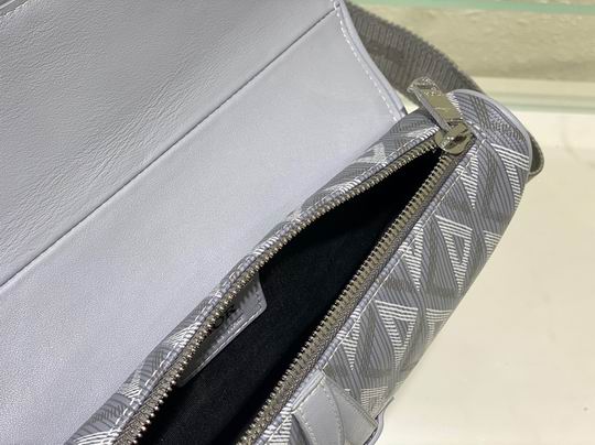 Saddle Bag Dior Gray CD Diamond Canvas and Smooth Calfskin – DB083