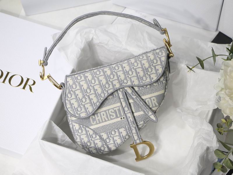 Saddle Bag Gray Dior Oblique Embroidery – DB073