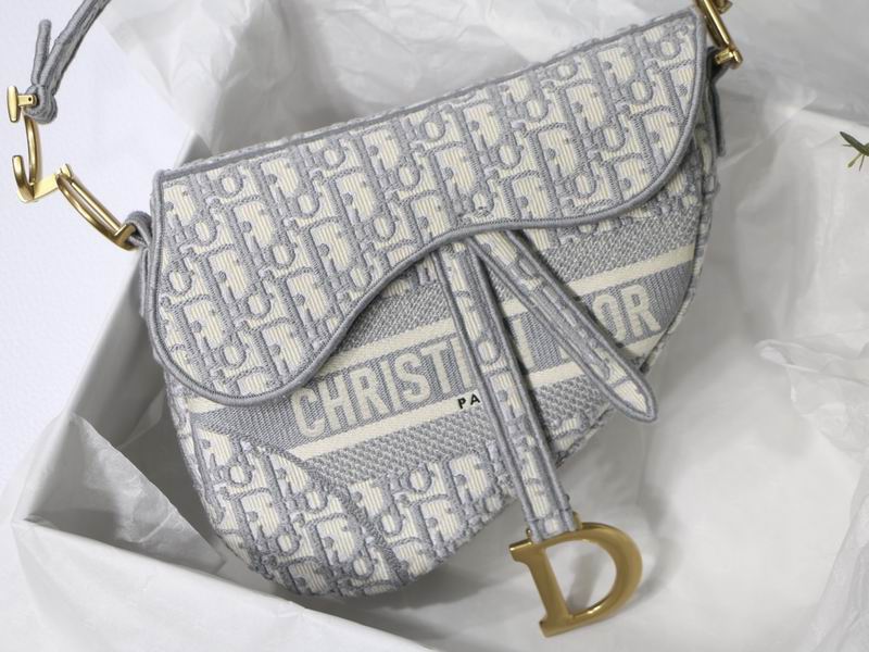 Saddle Bag Gray Dior Oblique Embroidery – DB073