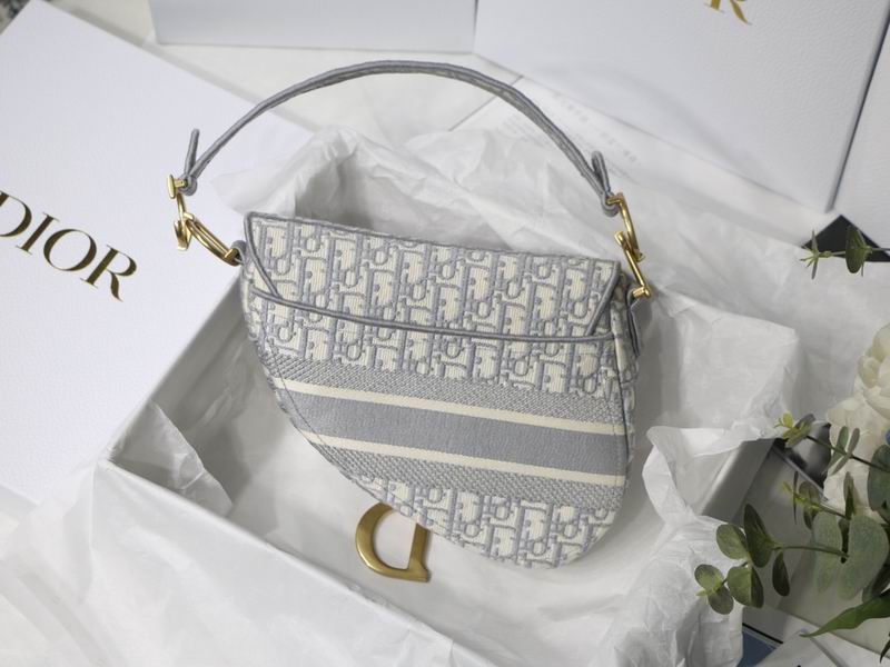 Saddle Bag Gray Dior Oblique Embroidery – DB073