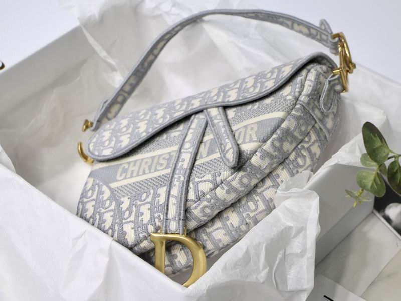 Saddle Bag Gray Dior Oblique Embroidery – DB073