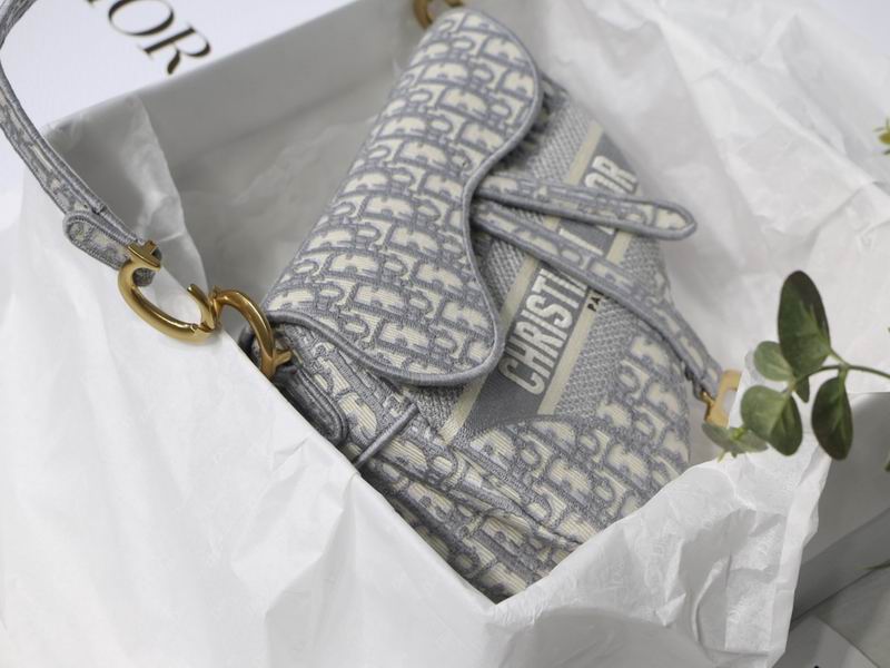 Saddle Bag Gray Dior Oblique Embroidery – DB073