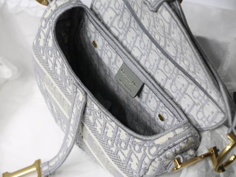 Saddle Bag Gray Dior Oblique Embroidery – DB073