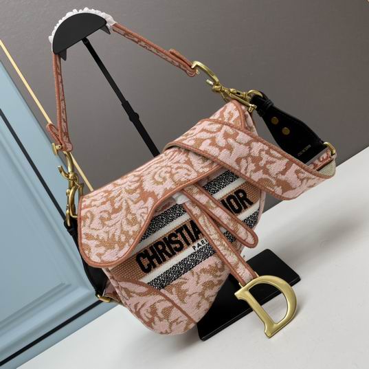 Saddle Bag Metallic Pink Dior Brocart Embroidery – DB085