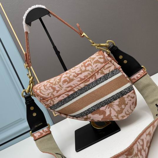 Saddle Bag Metallic Pink Dior Brocart Embroidery – DB085