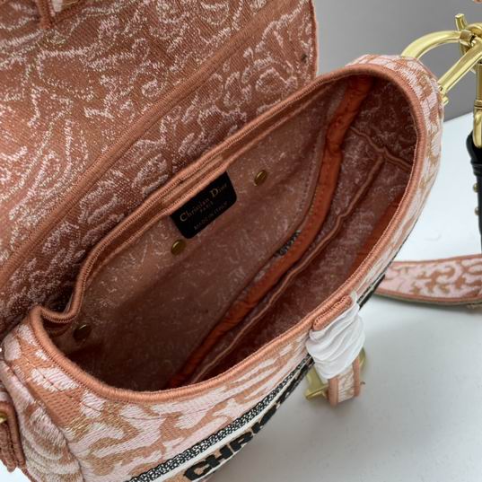 Saddle Bag Metallic Pink Dior Brocart Embroidery – DB085