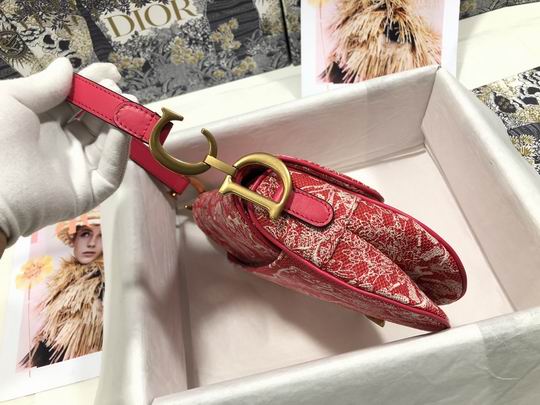 Saddle Bag Raspberry Toile de Jouy Reverse Jacquard - DB078