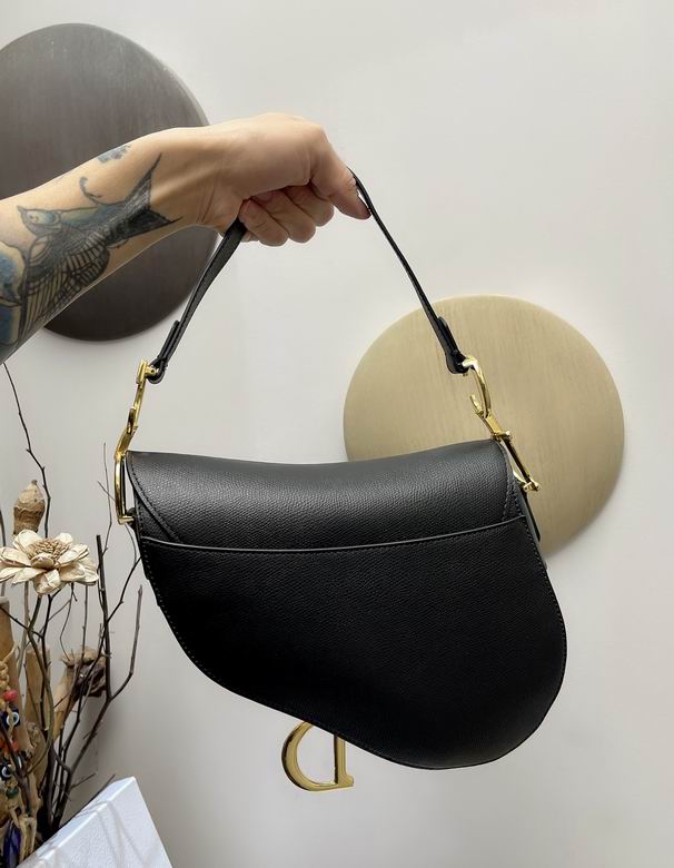Saddle Bag With Strap Black Grained Calfskin – DB072