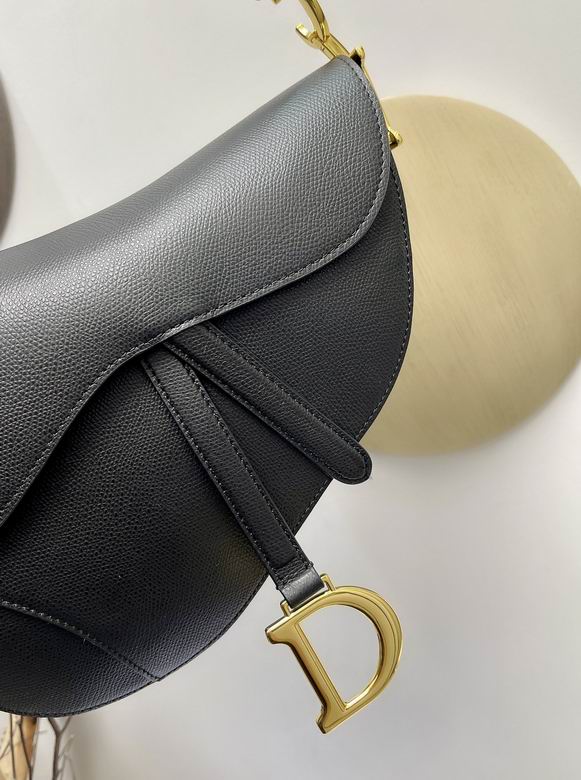 Saddle Bag With Strap Black Grained Calfskin – DB072