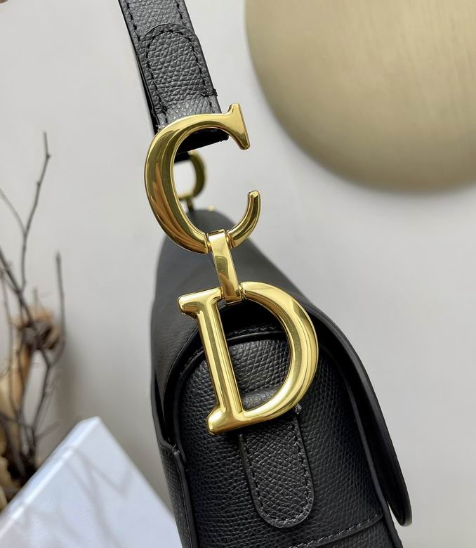 Saddle Bag With Strap Black Grained Calfskin – DB072