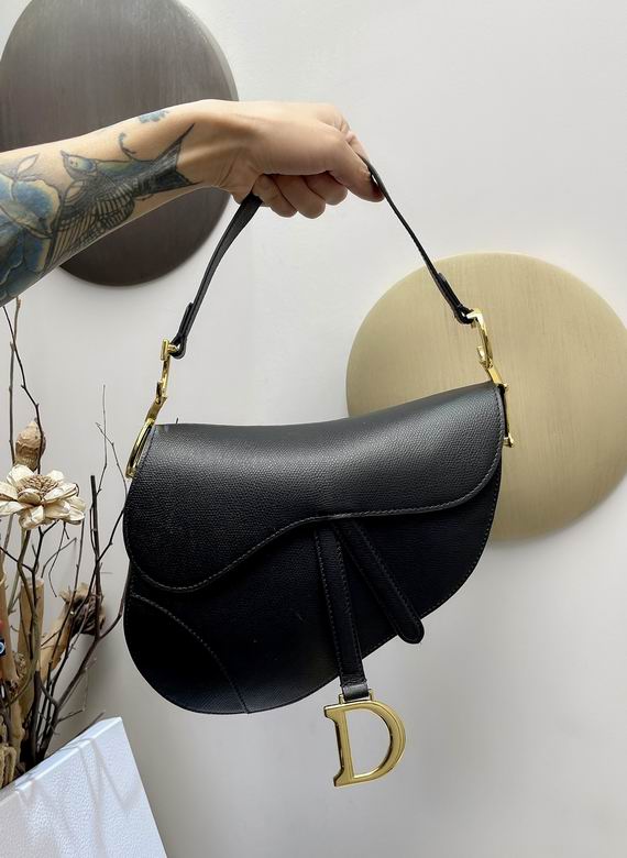 Saddle Bag With Strap Black Grained Calfskin – DB072