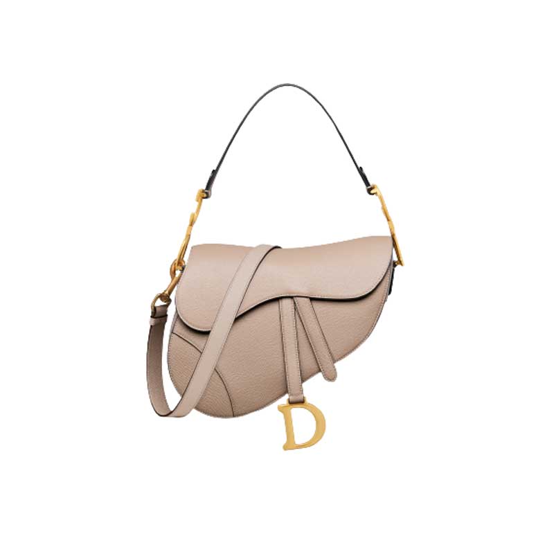 Saddle Bag With Strap Hazelnut Grained Calfskin – DB071