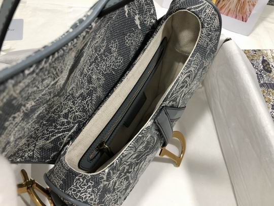 Saddle Bag in Gray Toile de Jouy Reverse Jacquard – DB079
