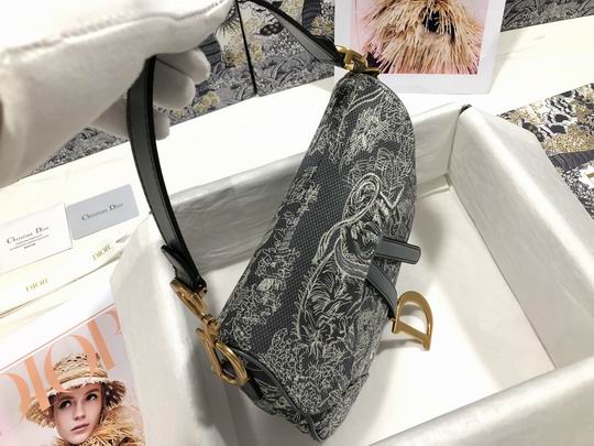 Saddle Bag in Gray Toile de Jouy Reverse Jacquard – DB079