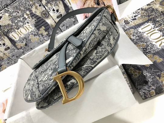Saddle Bag in Gray Toile de Jouy Reverse Jacquard – DB079