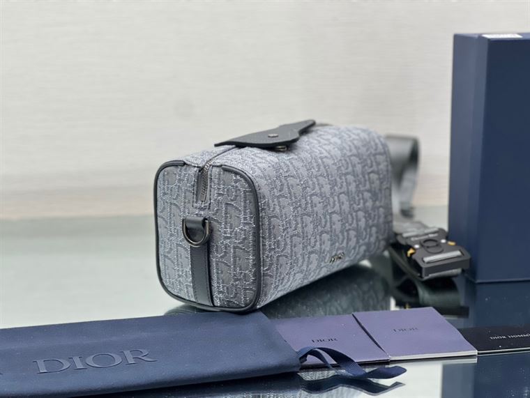 Dior Lingot 22 Bag Ruthenium-Colored Dior Oblique Jacquard- DB102