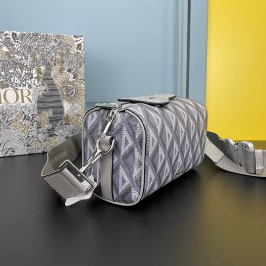 Dior Lingot 22 Gray CD Diamond Canvas Bag- DB095