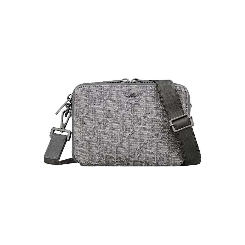 Pouch With Strap Ruthenium-Colored Dior Oblique Jacquard – DB100