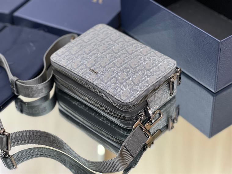 Pouch With Strap Ruthenium-Colored Dior Oblique Jacquard – DB100