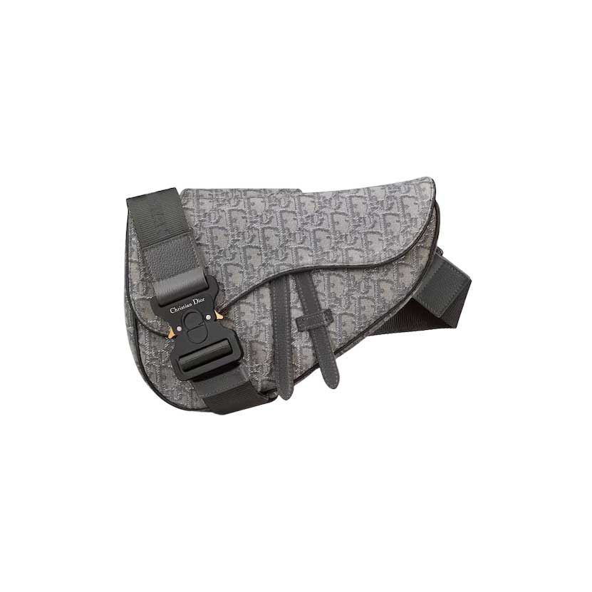 Saddle Bag Ruthenium-Colored Dior Oblique Jacquard – DB097