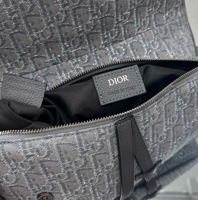 Saddle Bag Ruthenium-Colored Dior Oblique Jacquard – DB097