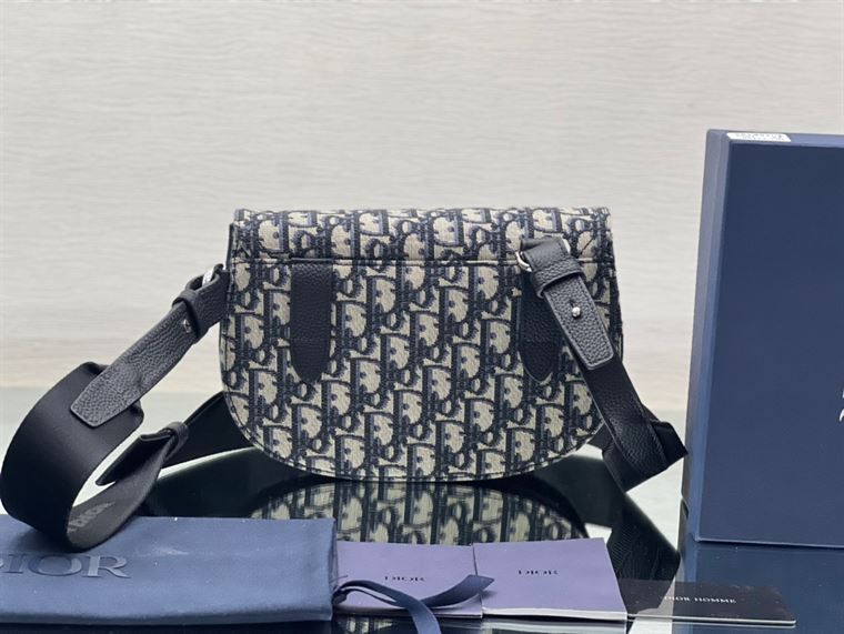 Saddle Pouch Beige and Black Dior Oblique Jacquard – DB099