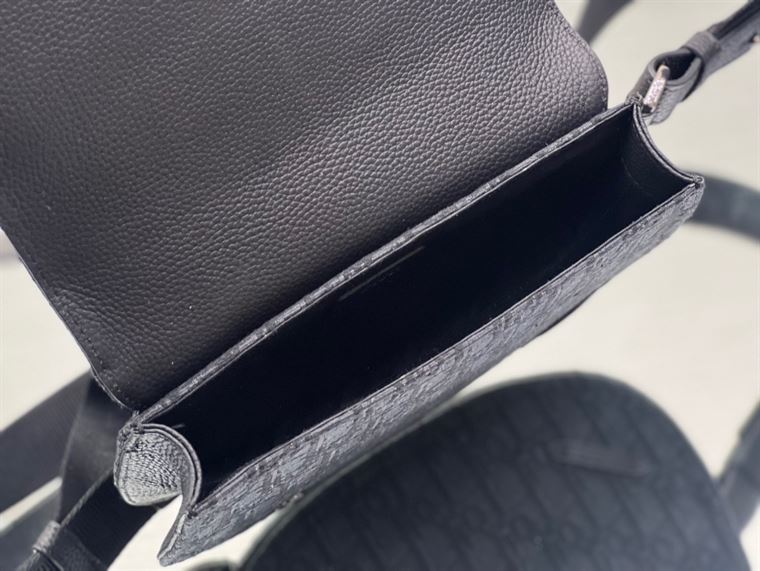 Saddle Pouch Black Dior Oblique Jacquard – DB098