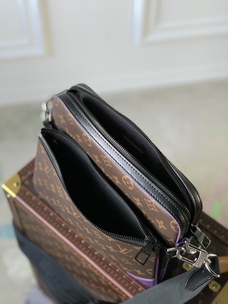 Trio Messenger Bag Macassar Monogram Canvas Purple – LB145