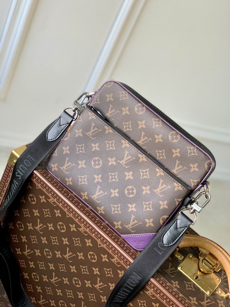 Trio Messenger Bag Macassar Monogram Canvas Purple – LB145