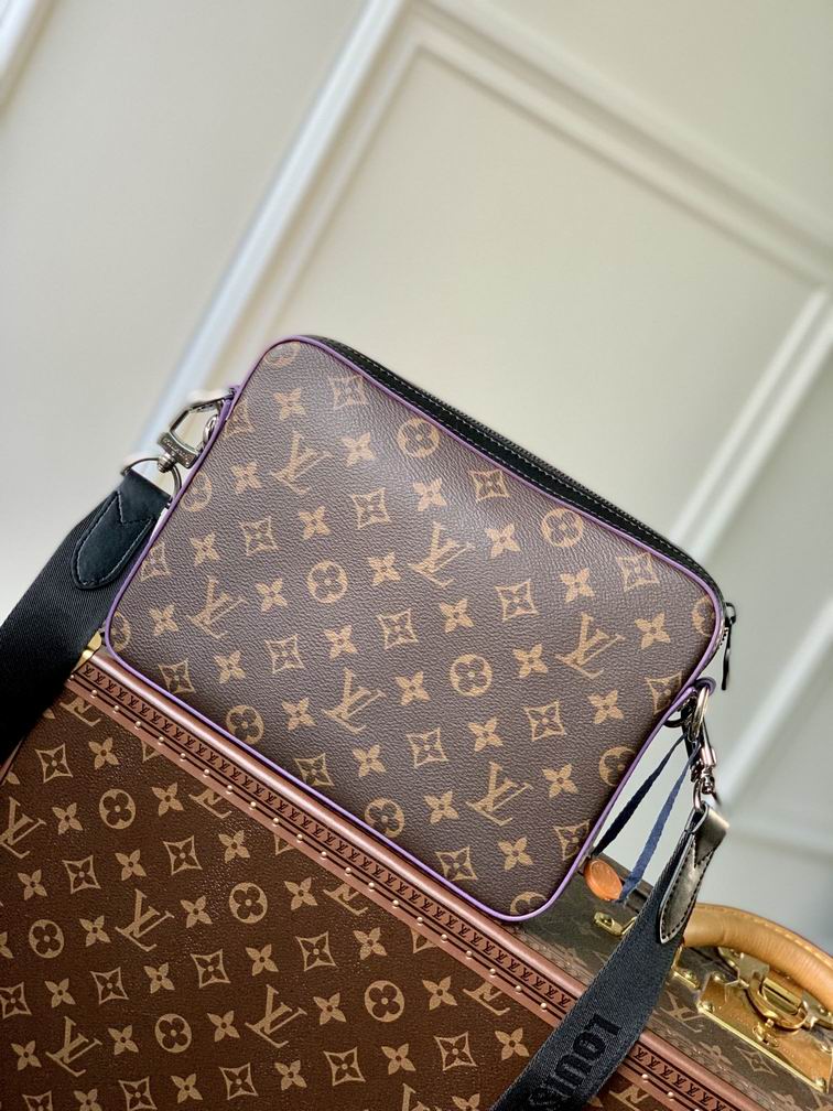Trio Messenger Bag Macassar Monogram Canvas Purple – LB145