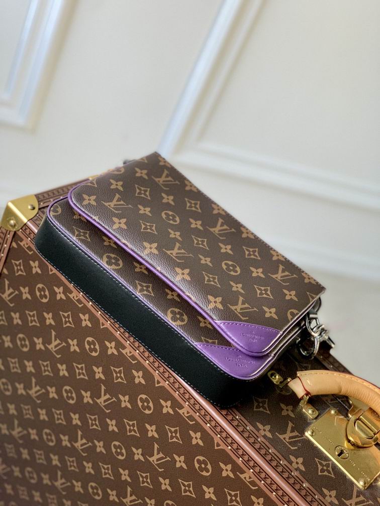 Trio Messenger Bag Macassar Monogram Canvas Purple – LB145