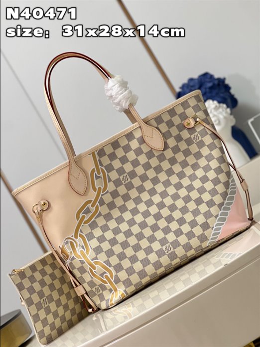Louis Vuitton Neverfull MM Damier Azur Tote Bag – LB153