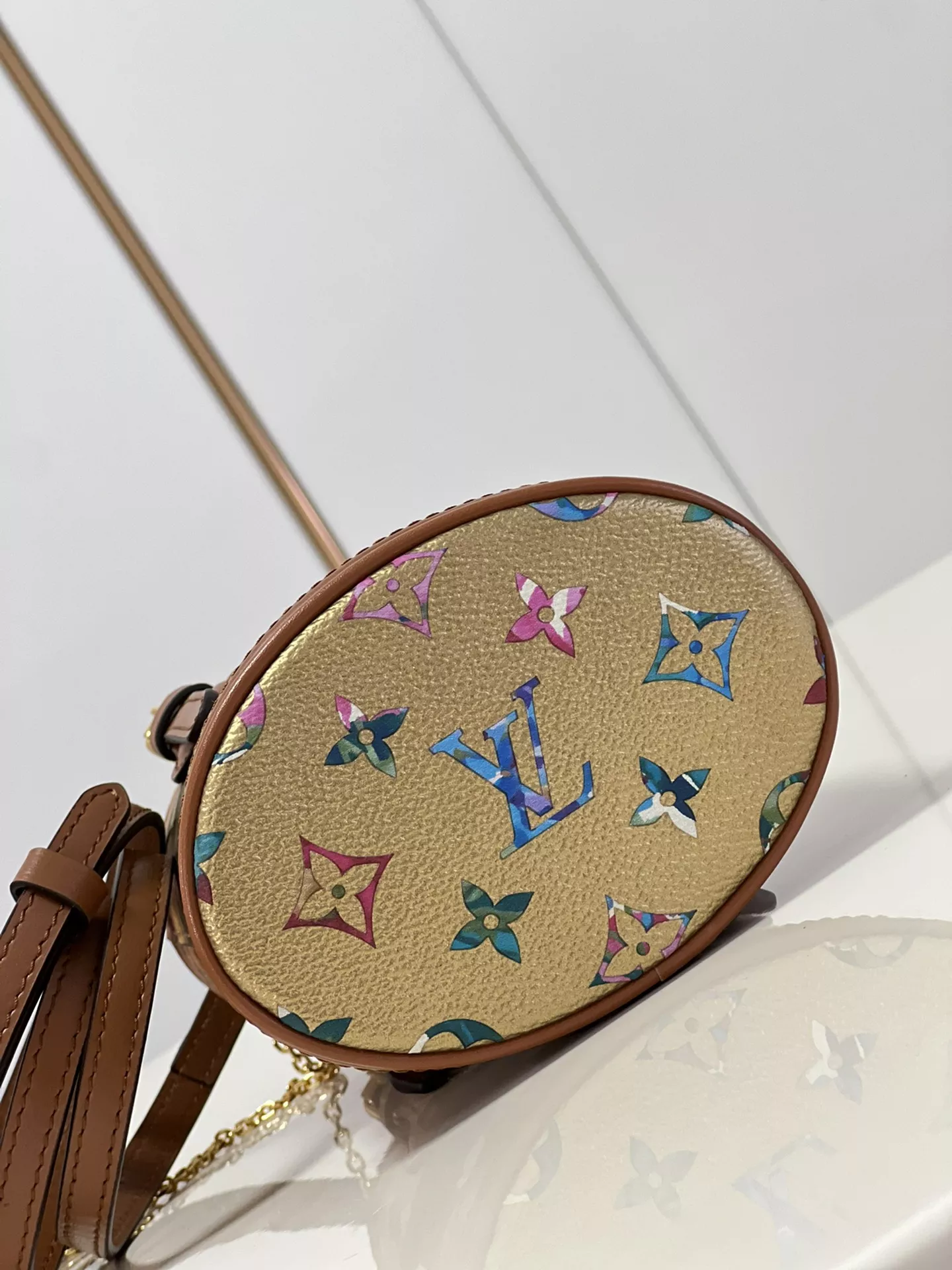 Metallic Monogram LV Garden Nano Bucket Bag Gold
